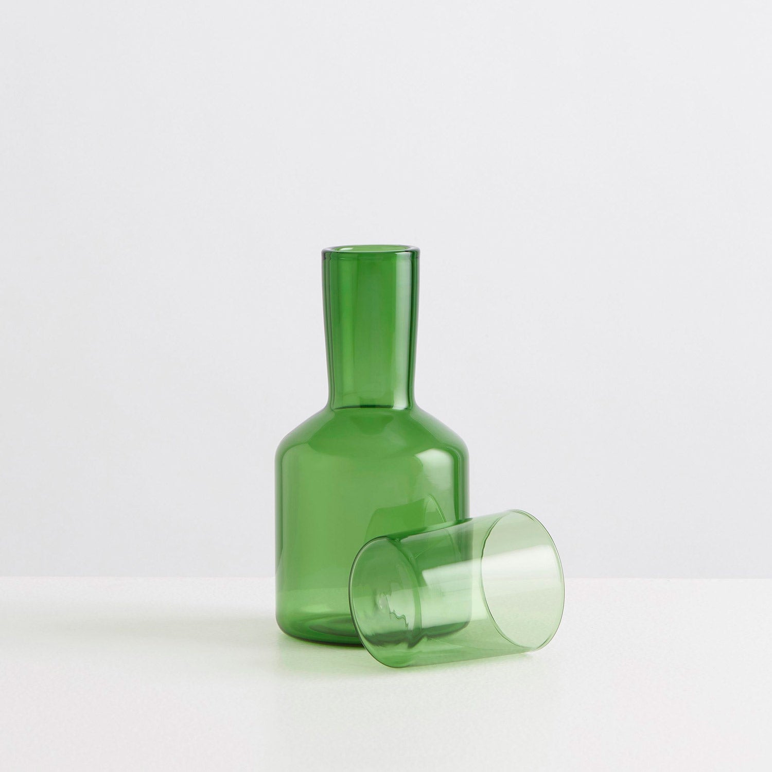 Bedside Carafe & Glass - Green - Slowdown Studio