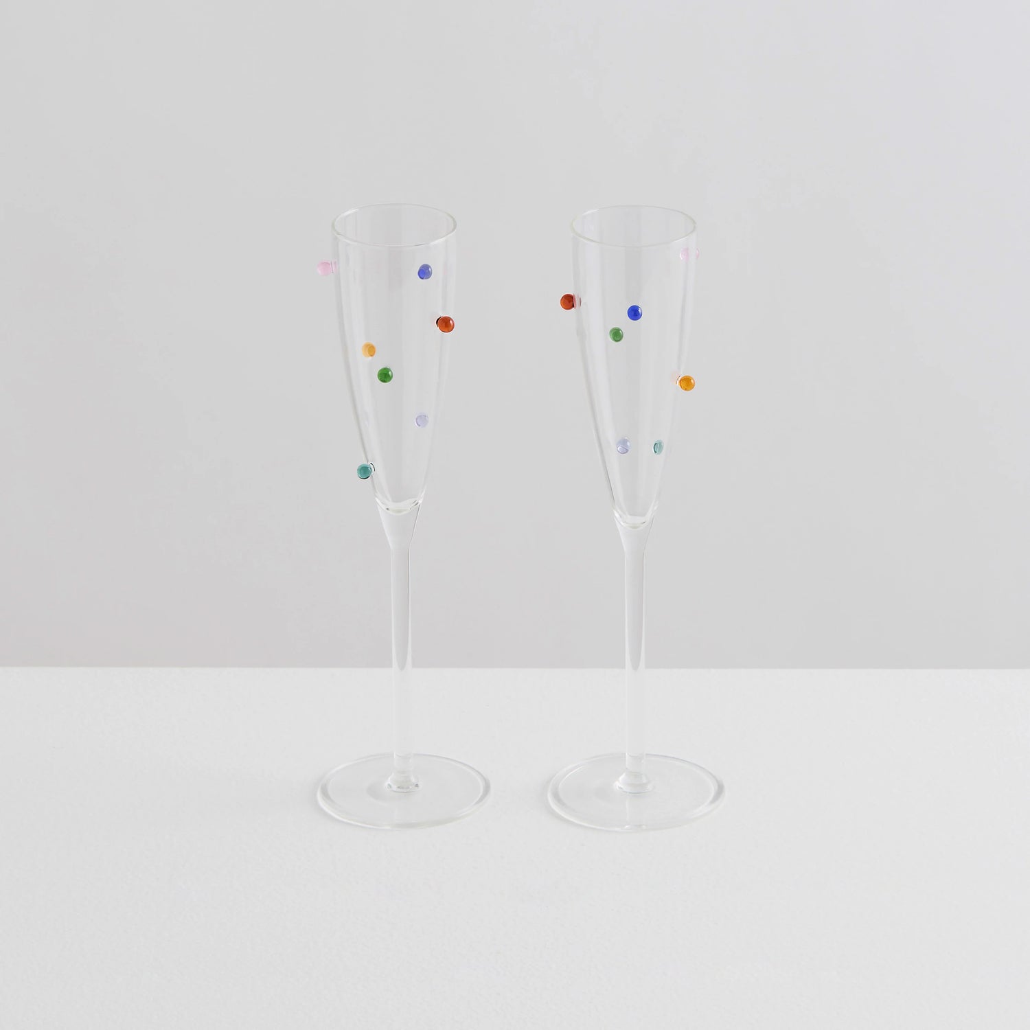 Pomponette Champagne Flutes (Set of 2) - Slowdown Studio