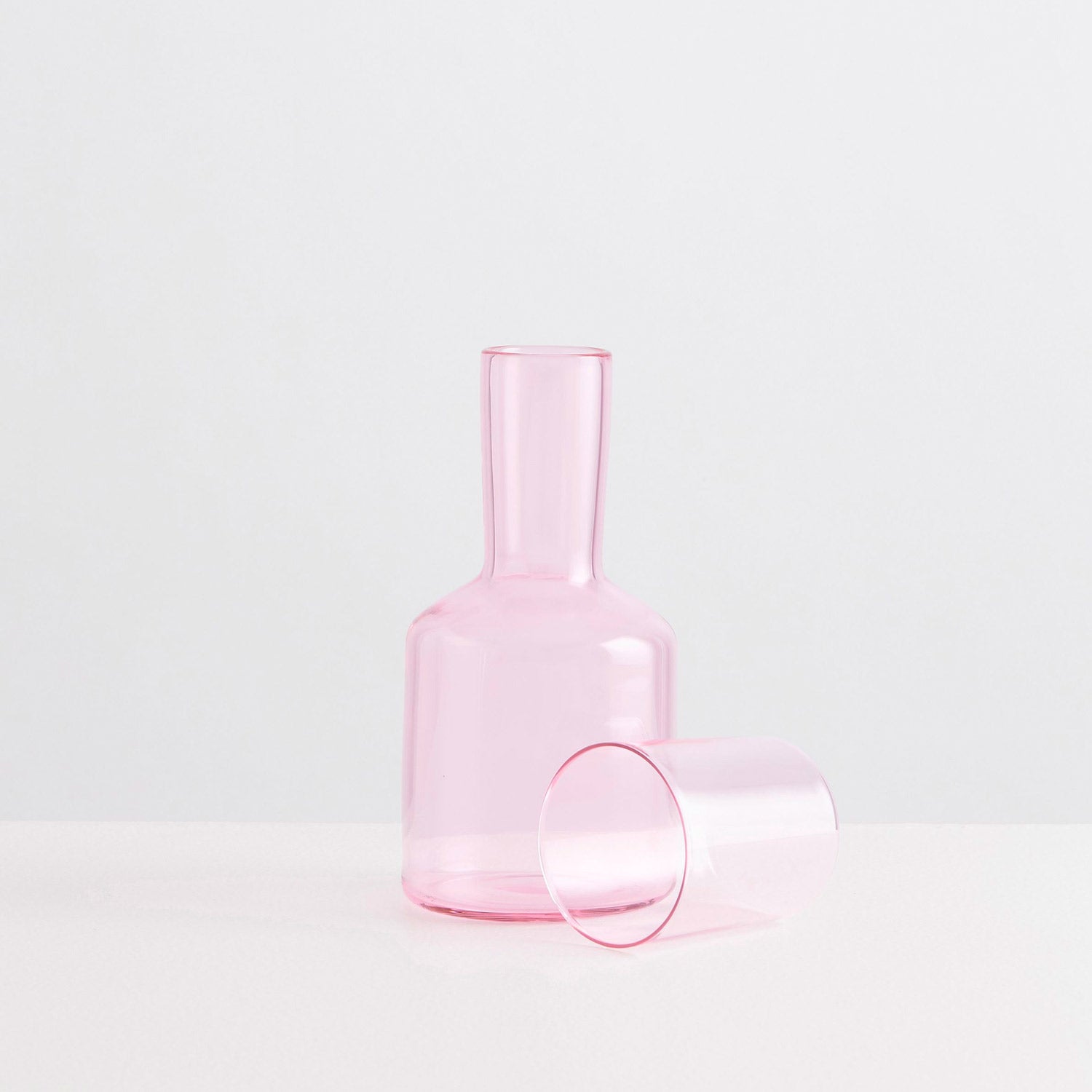 Bedside Carafe & Glass - Pink - Slowdown Studio