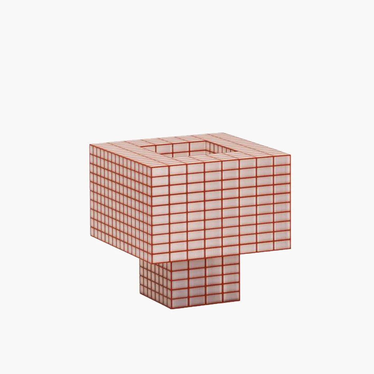 A Ridezign Tesser XL 5:3 Lamp in Granite with grids and squares on a white background.