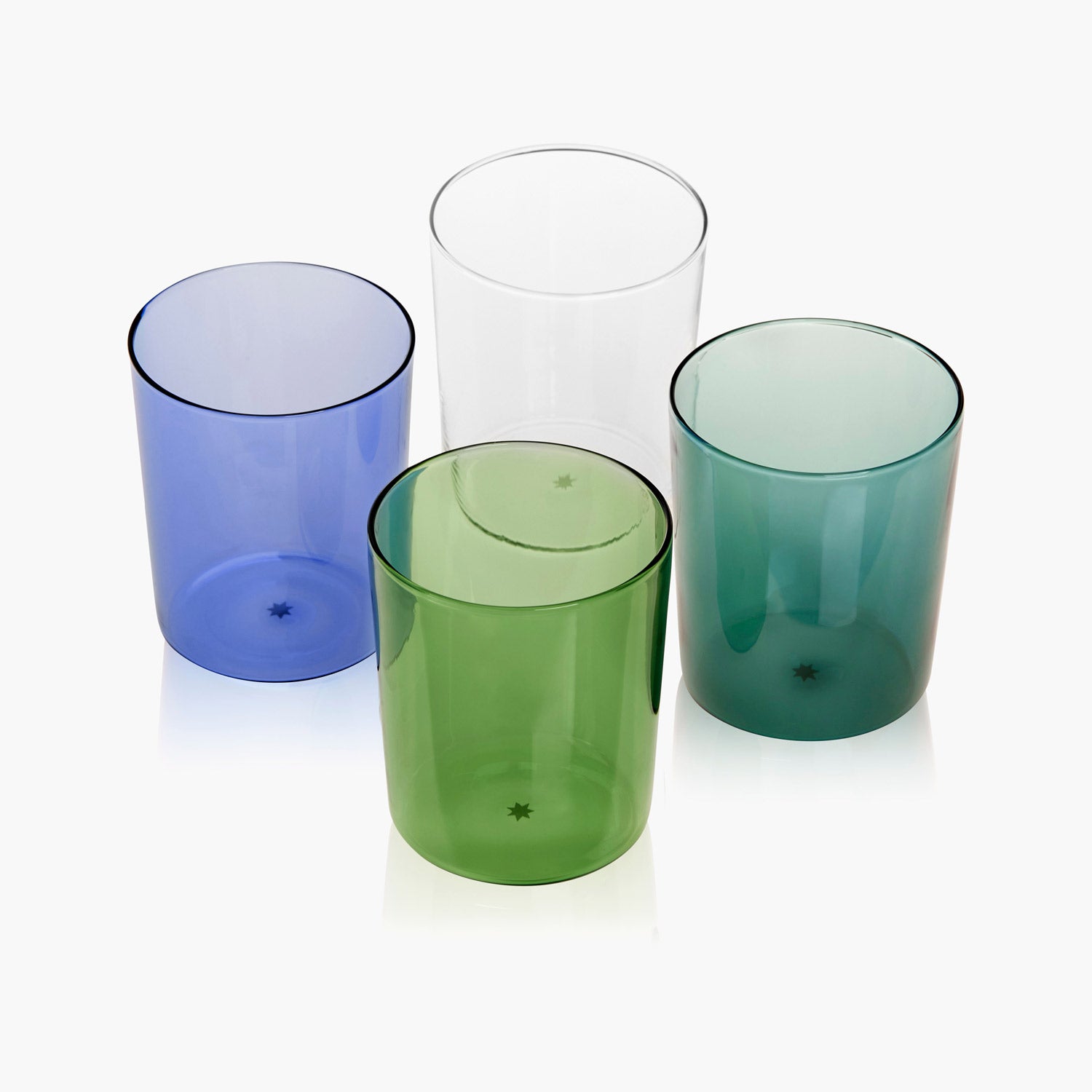 Large blue plastic cups set 4