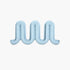 A light blue, wavy, three-dimensional Heller Swell Wall Catchall on a plain white background.