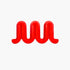 A red, wavy, three-dimensional Heller Swell Wall Catchall on a plain white background.