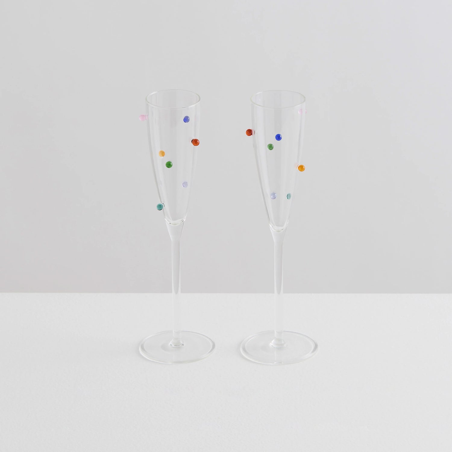 Pomponette Champagne Flutes (Set of 2)