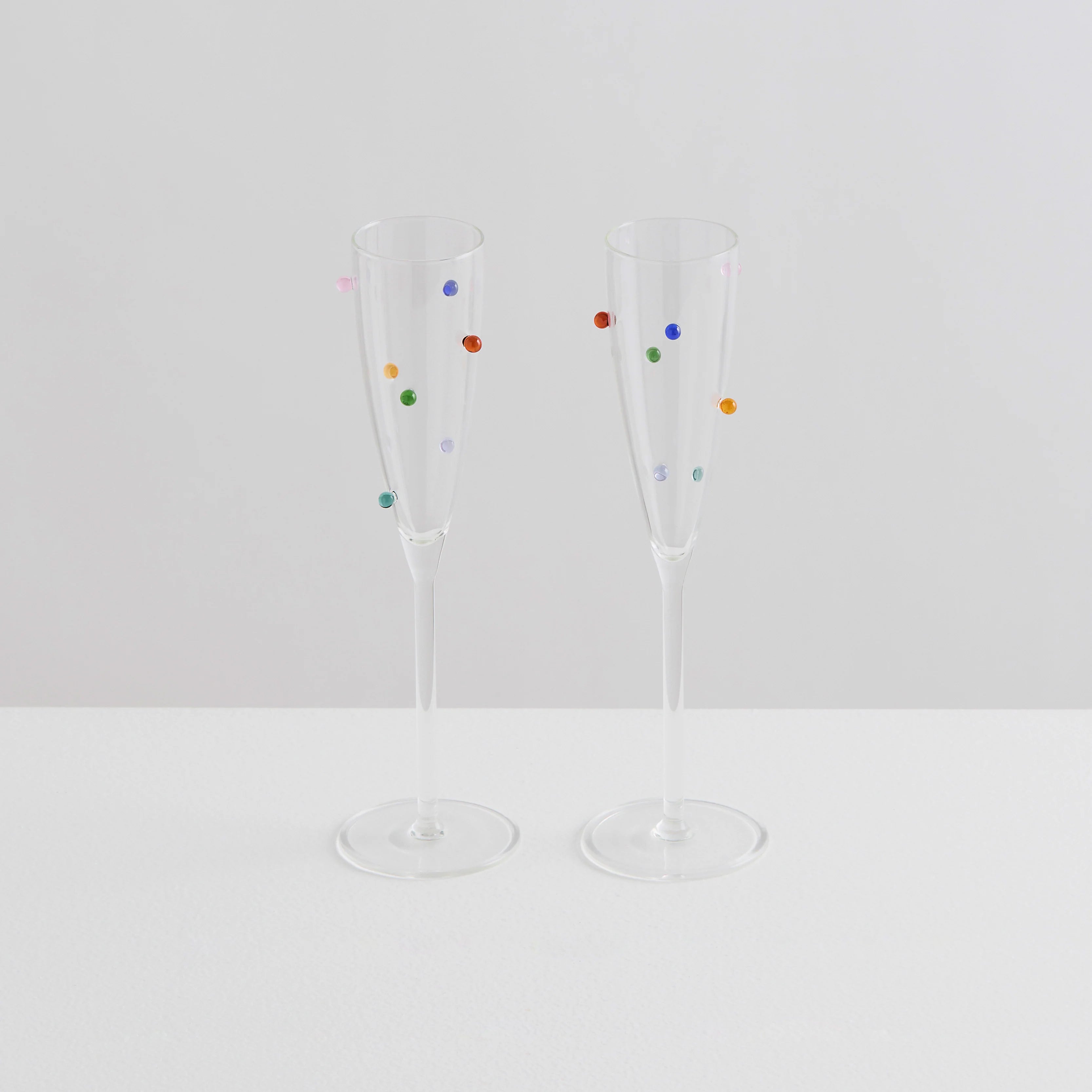 Pomponette Champagne Flutes (Set of 2)