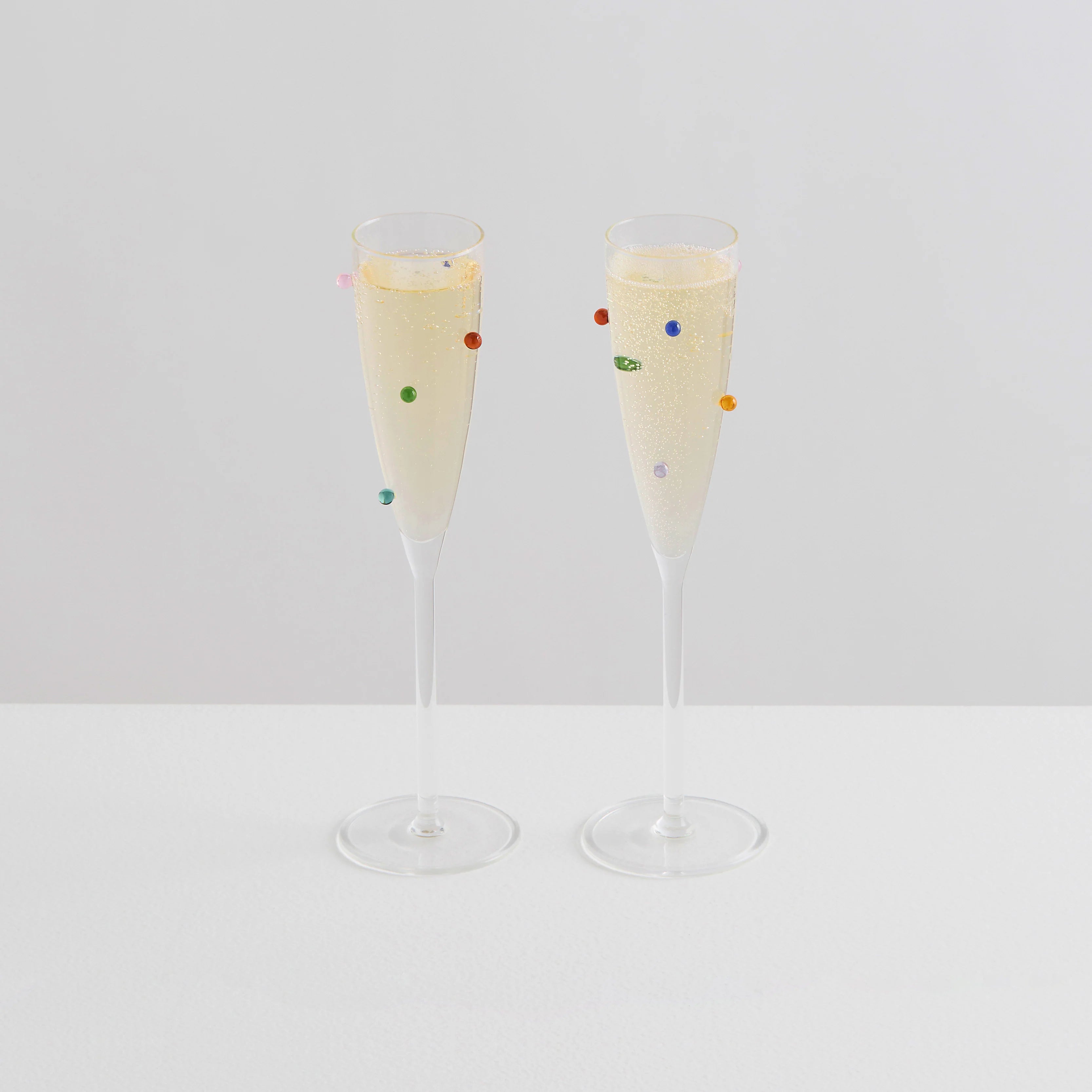 Pomponette Champagne Flutes (Set of 2)