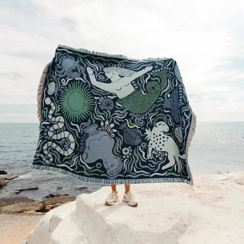 Mythos Throw | Woven Throw Blanket | Wall Art by Slowdown Studio Mythos Throw | Woven Throw Blanket | Wall Art by Slowdown Studio