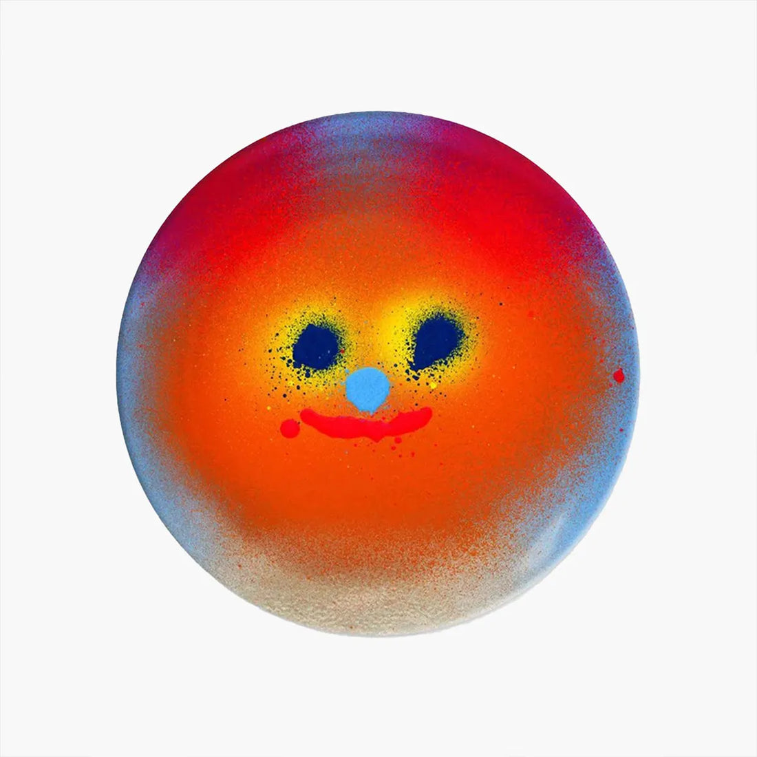 Colorful plate with a smiley face on a white background