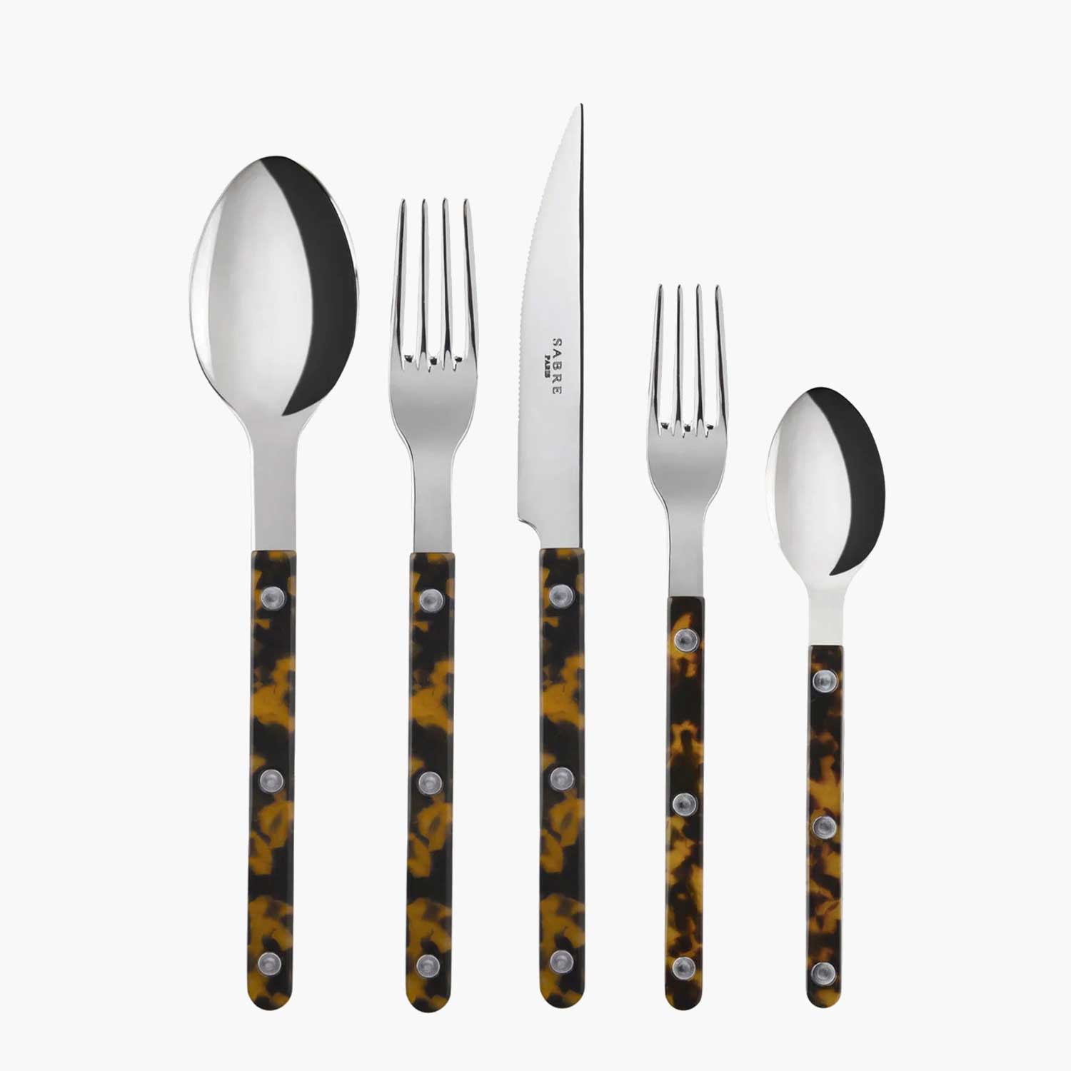 5 Piece Cutlery Set - Tortoise Shell