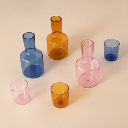 Bedside Carafe &amp; Glass - Amber - Slowdown Studio