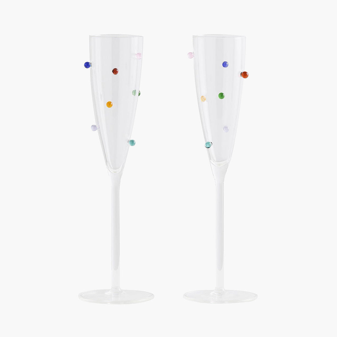 Pomponette Champagne Flutes (Set of 2)