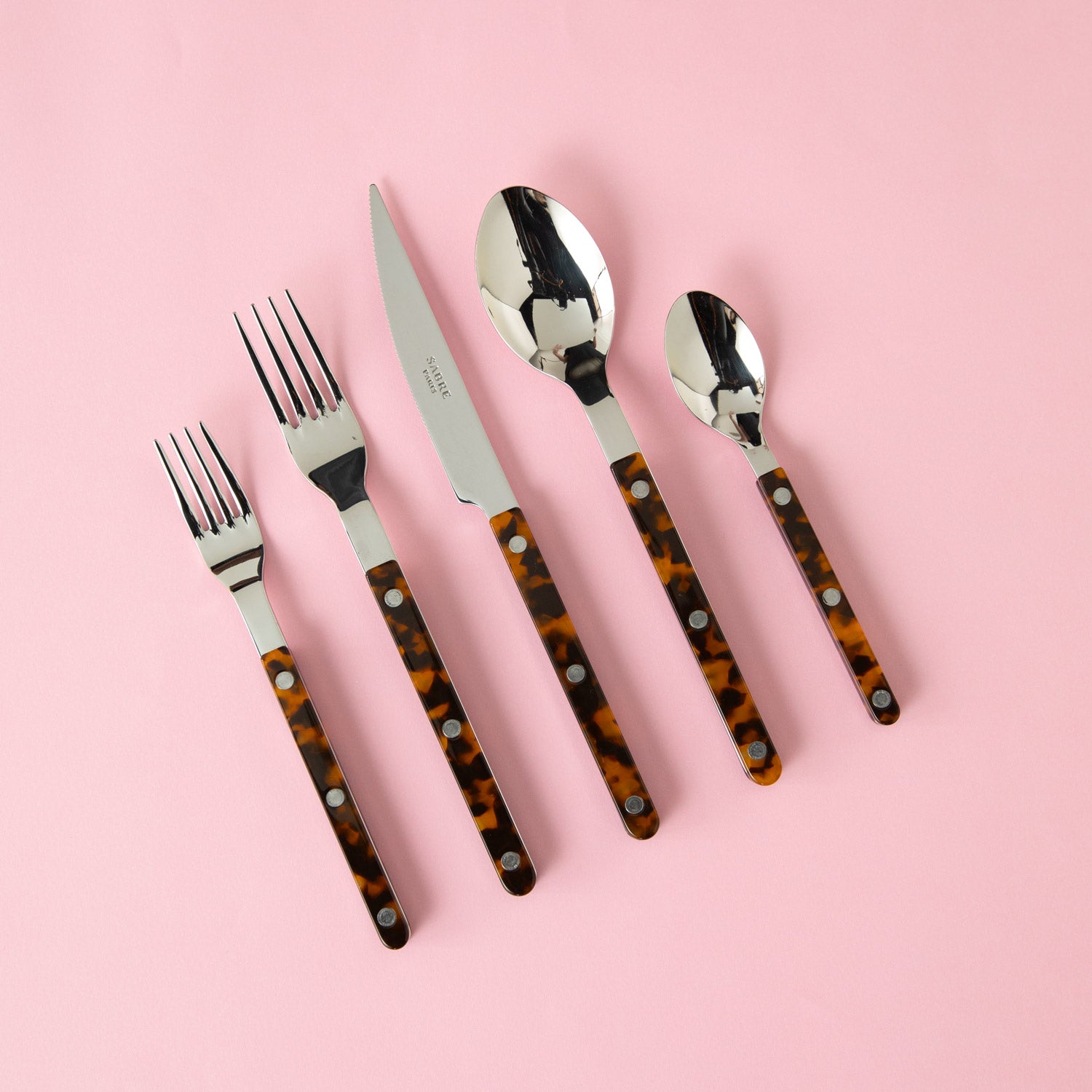 5 Piece Cutlery Set - Tortoise Shell